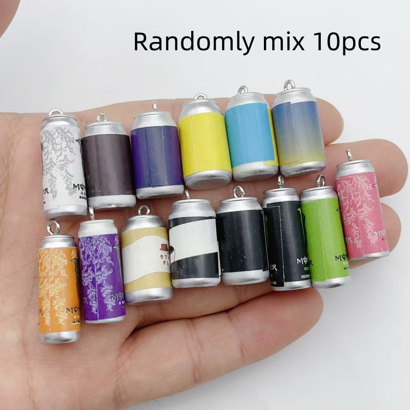 Women'S Key Accessories - 10Pcs Mini Simulation Beverage Can Resin