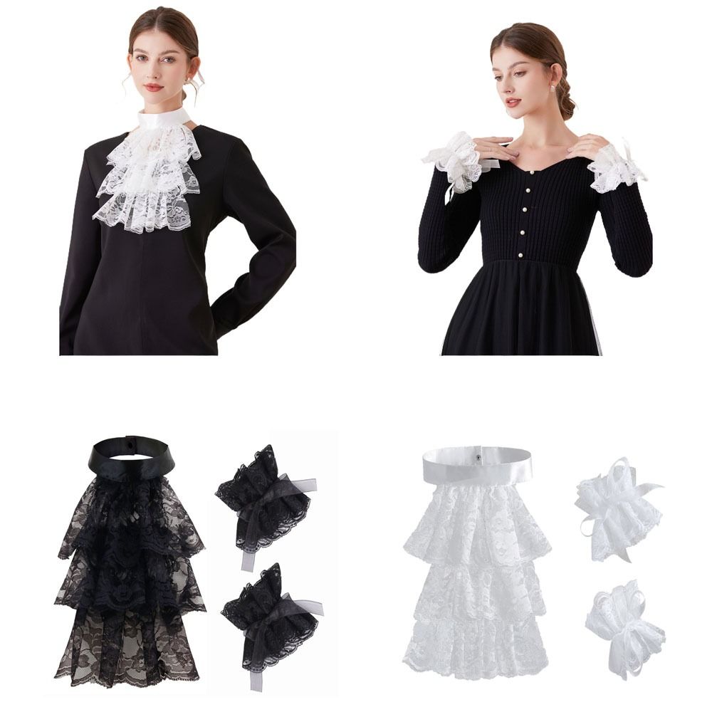 Women'S Victorian Accessories - Fashion Victorian Lace Jabot Collar Detachable
