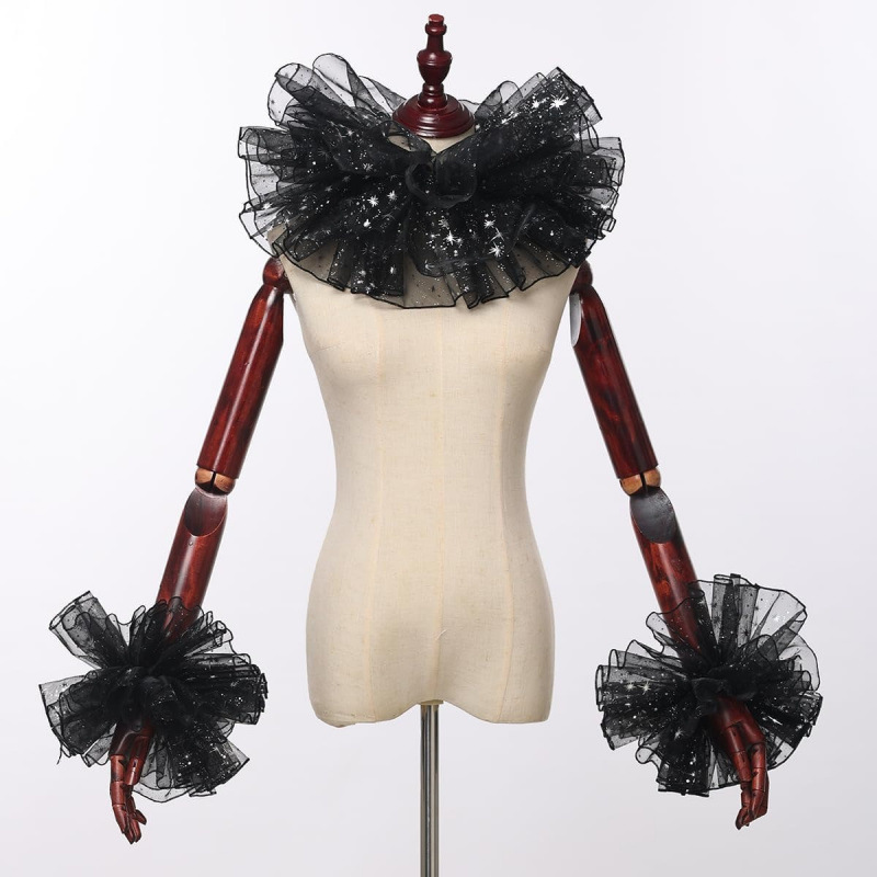 Women'S Victorian Accessories - Jester Ruffled Collar Neck Ruff Clown