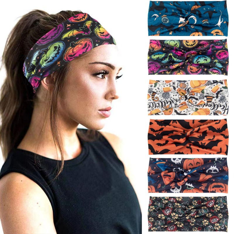 Women'S Running Accessories - Bohemian Printed Skull Pumpkin Grimace Halloween