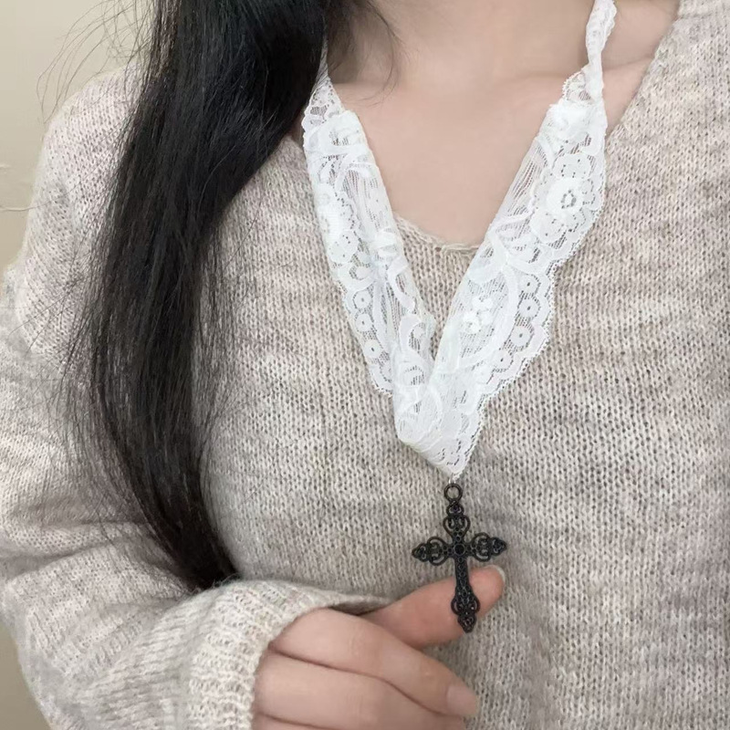 Long Sexy Lace Choker with Bla - Women'S Victorian Accessories 评论和价格