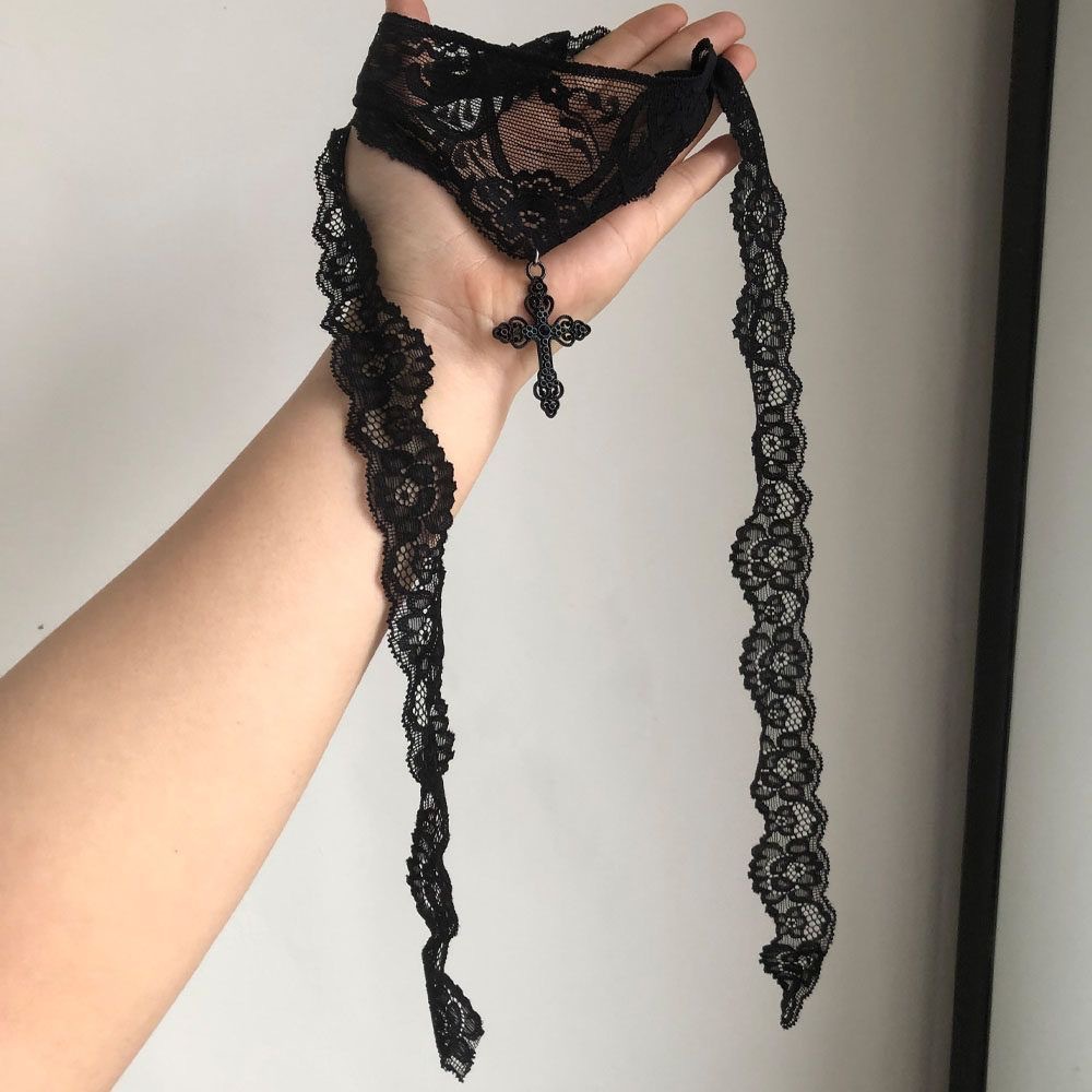 Long Sexy Lace Choker with Bla - Women'S Victorian Accessories 评论和价格