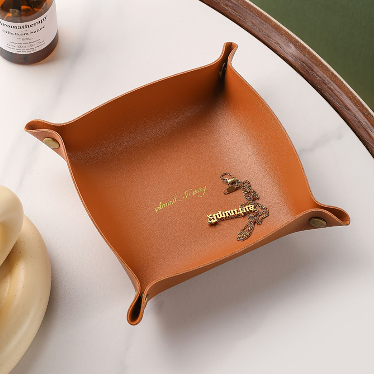 Nordic Style Leather Storage T - Women Accessories Organizer 评论和价格