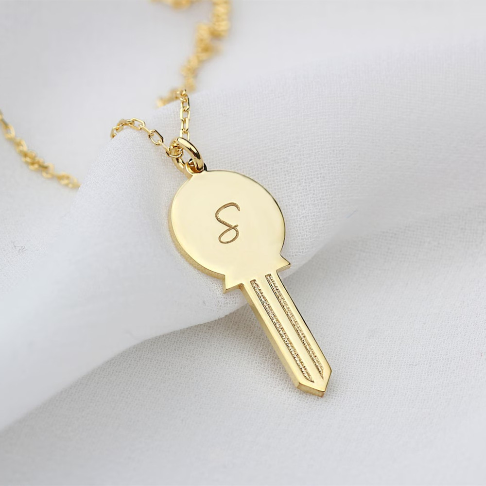 Custom Dainty Key Necklace Sta - Charm Necklace Dainty 评论和价格