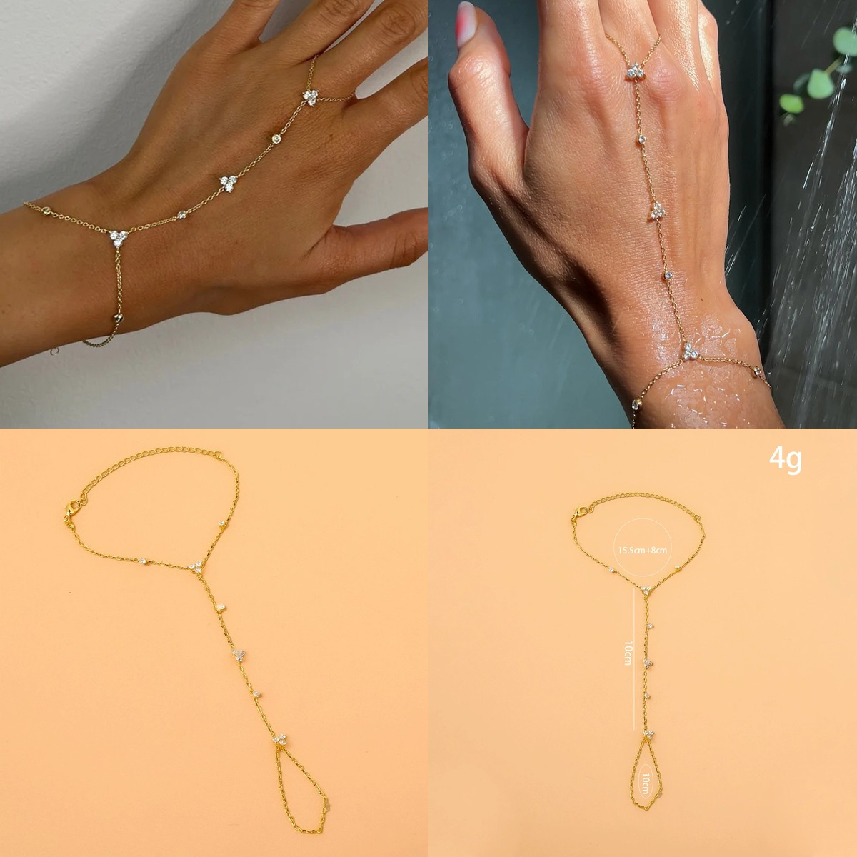 Crystal Fingerless Hand Chain  - Women'S Accessories Amazon 评论和价格