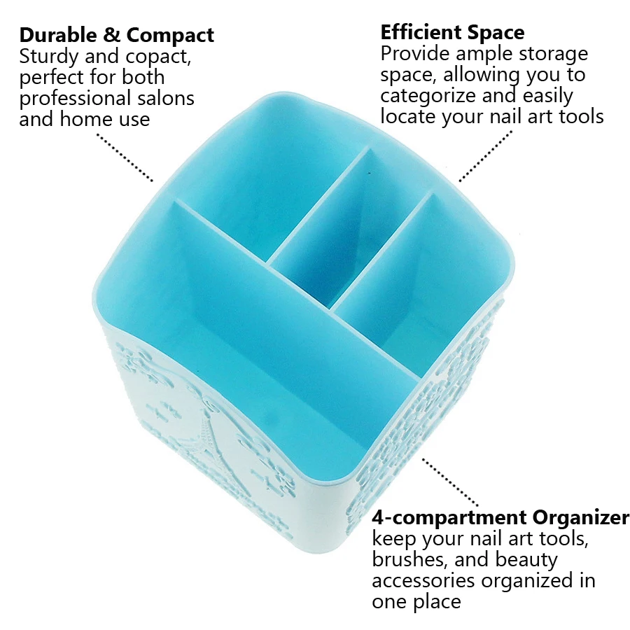 4-Compartment Nail Art Brush H - Women Accessories Organizer 评论和价格