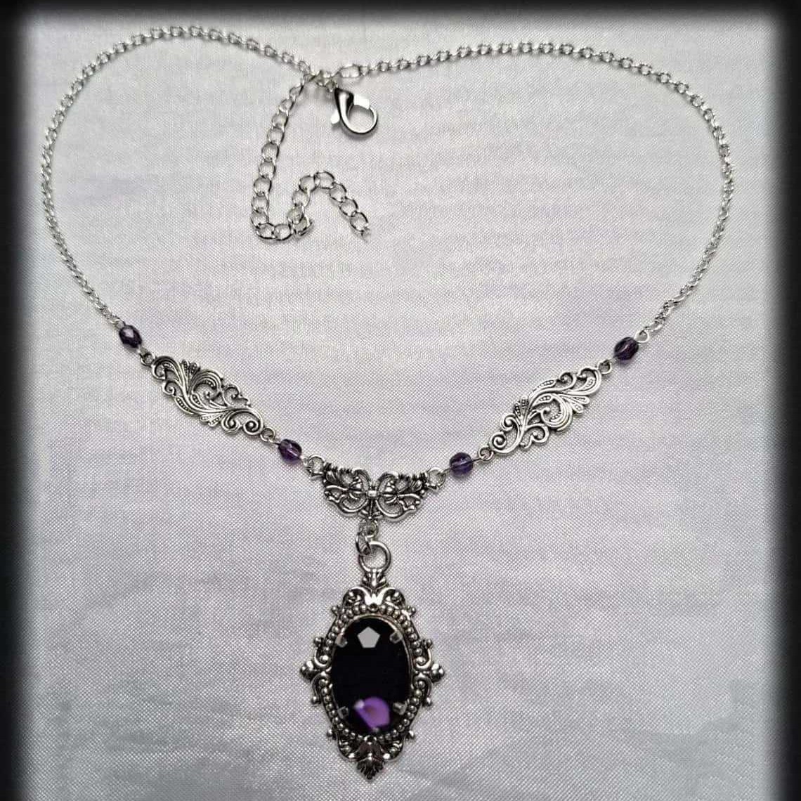 Purple Magic Water Drop Neckla - Women'S Victorian Accessories 评论和价格