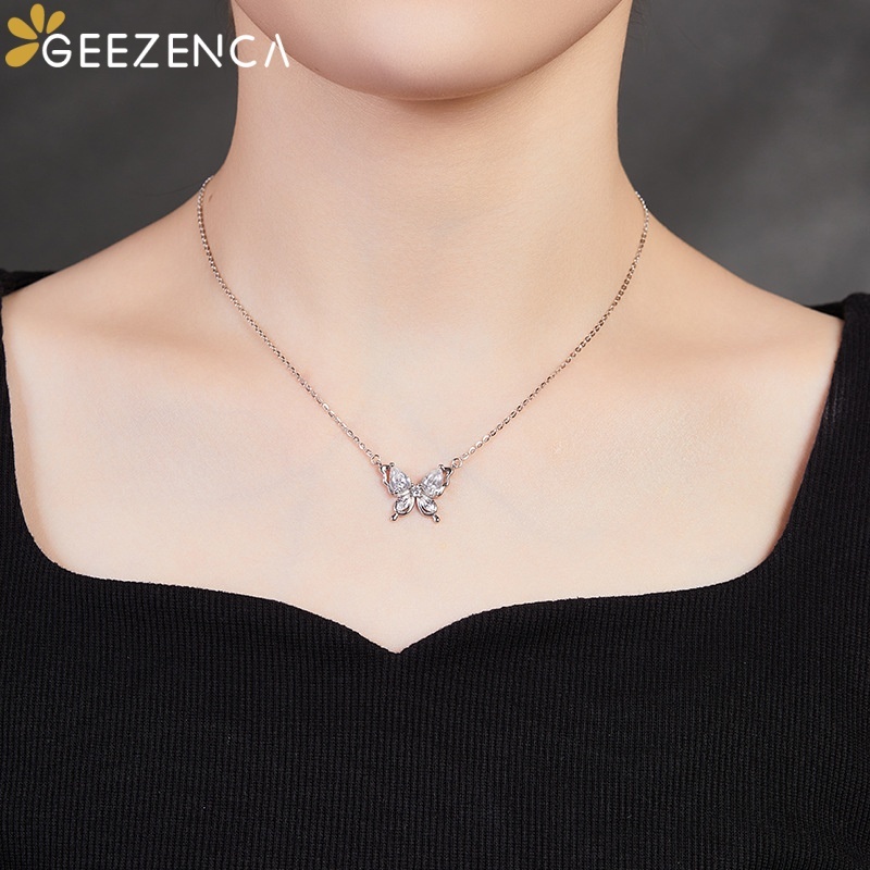 GEEZENCA 925 Sterling Silver C - Charm Necklace Dainty 评论和价格