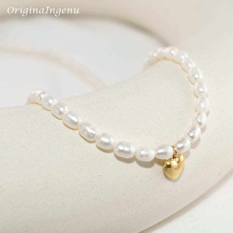 14K Gold Filled Natural Pearl  - Charm Necklace Dainty 评论和价格