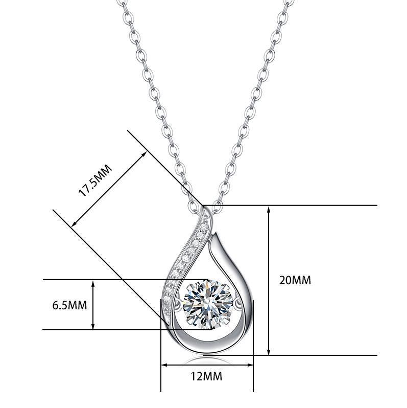 925 Sterling Silver Teardrop S - Charm Necklace Dainty 评论和价格