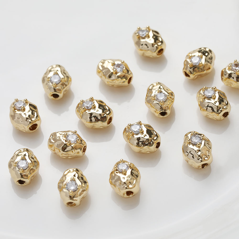 4PCS Dainty Oval Brass Beads S - Charm Necklace Dainty 评论和价格