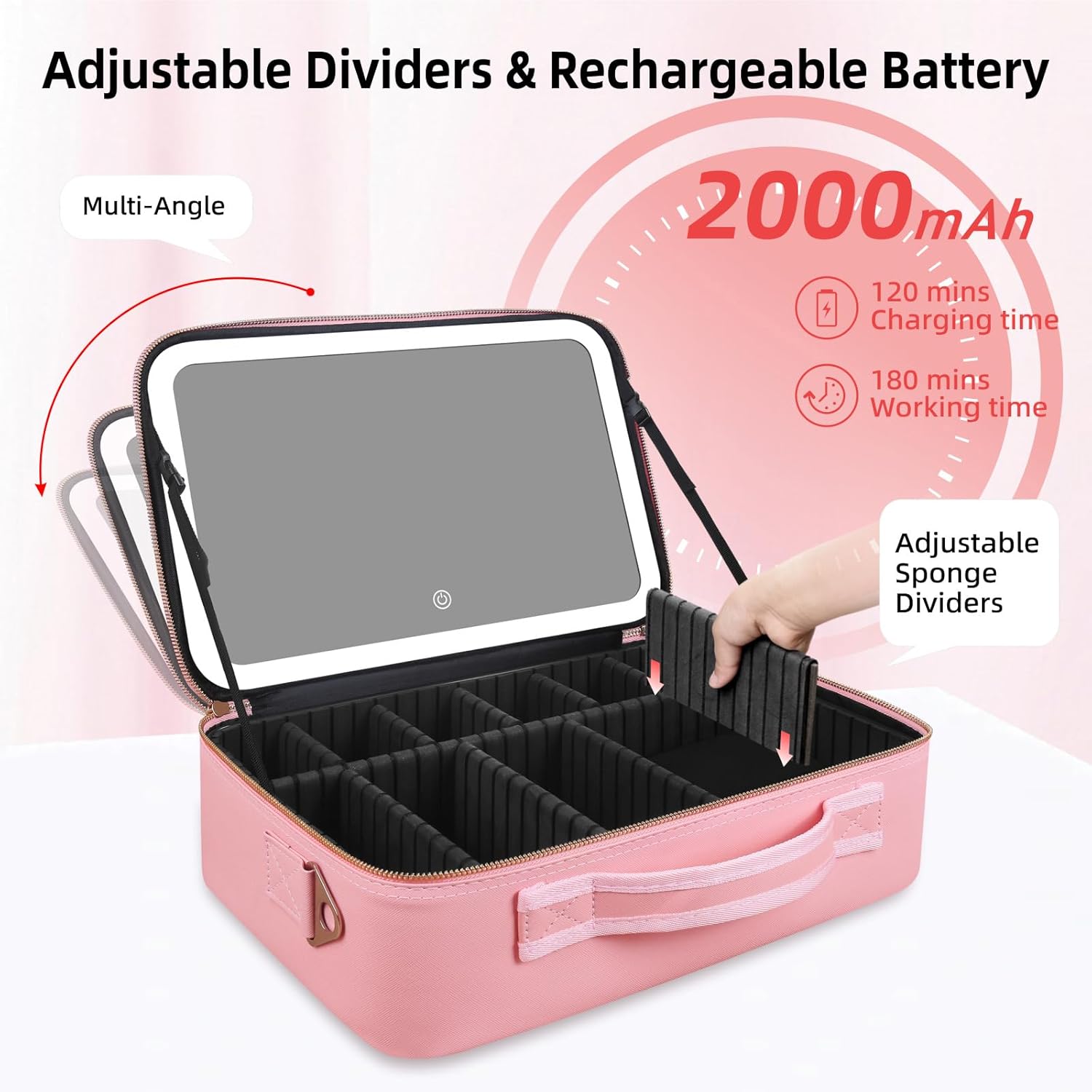 Large Capacity Makeup Bag 15'' - Women Accessories Organizer 评论和价格